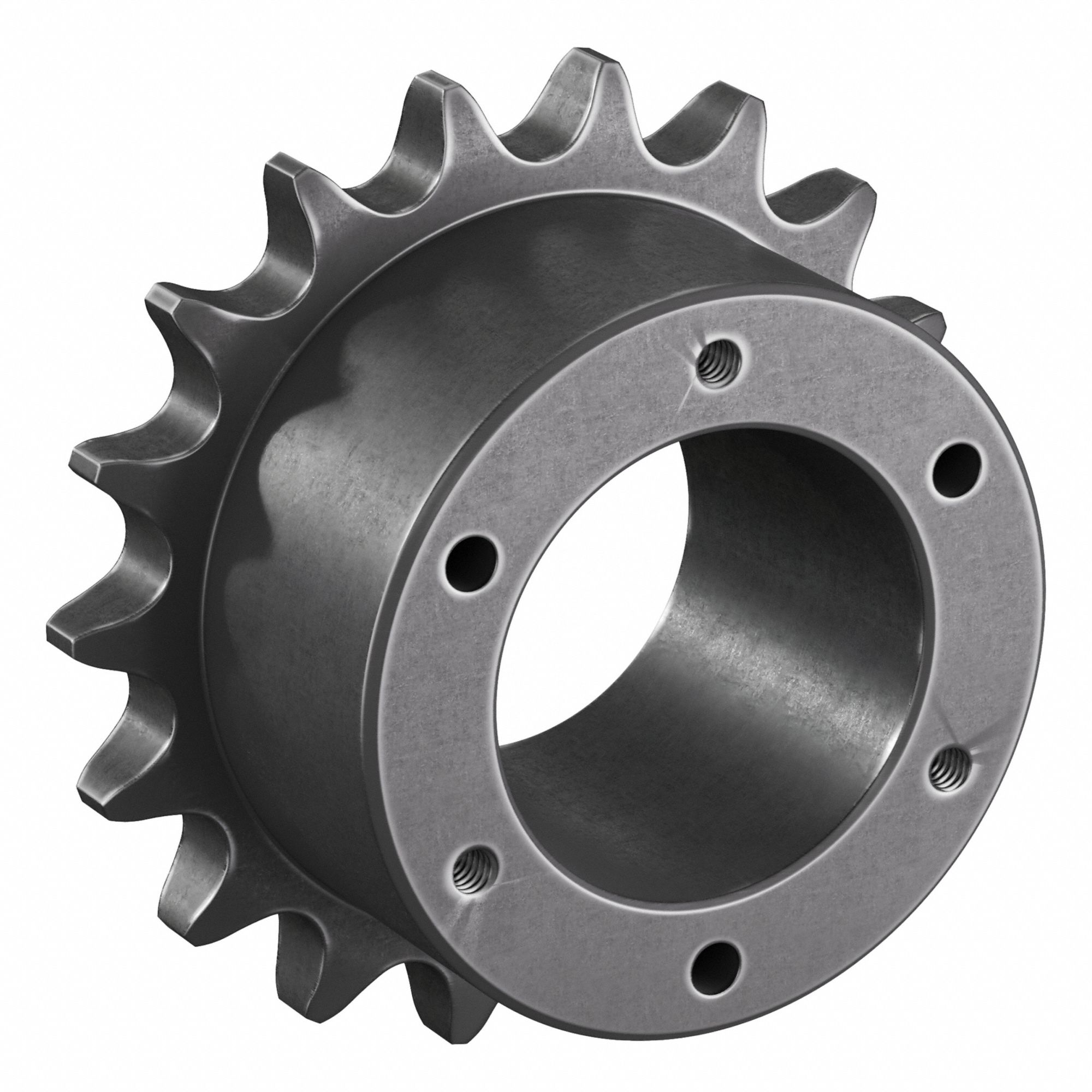 Sprocket: For 60 Chain, 18 Teeth, 4.319 in Pitch Dia, 4.7 in Outside Dia, Steel