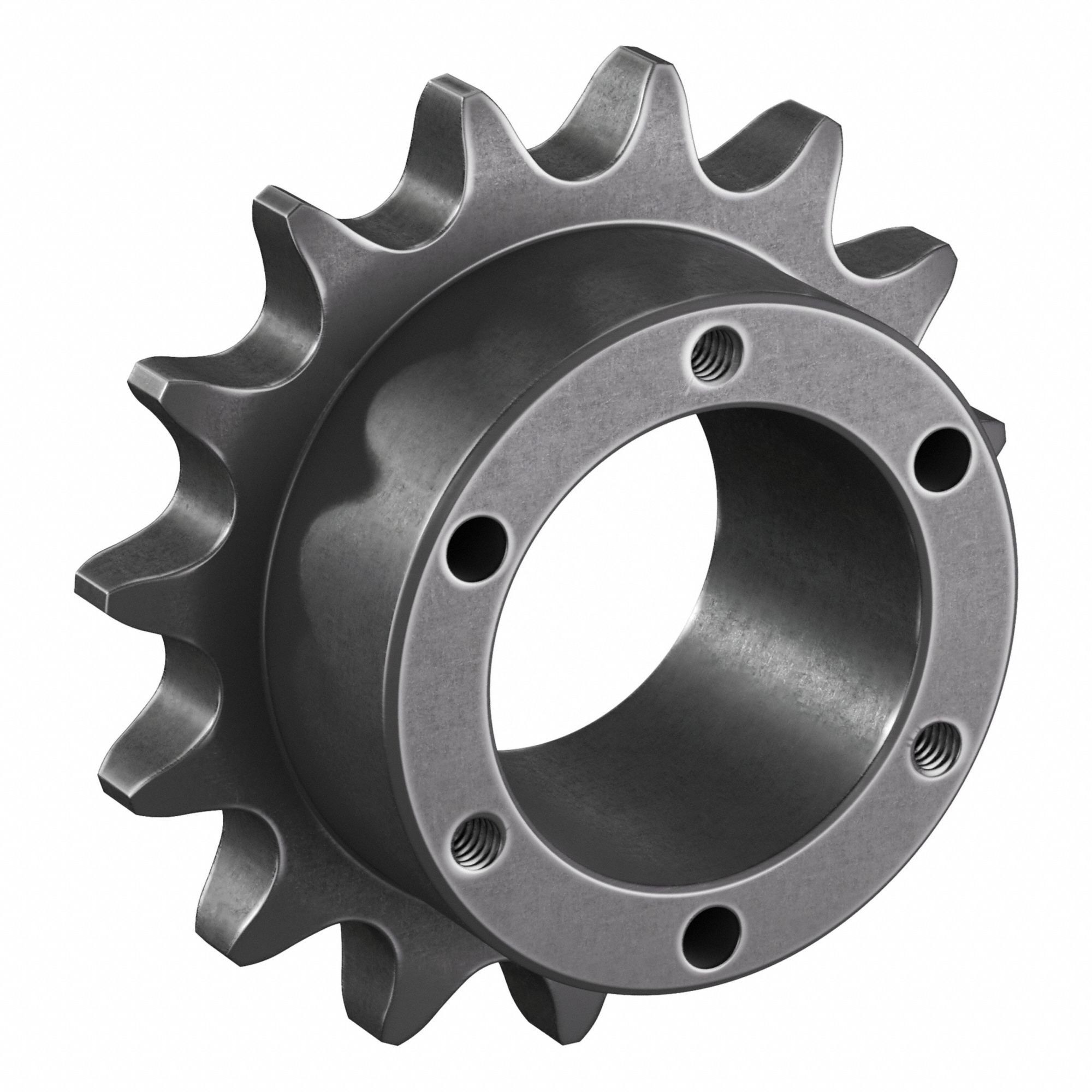 Sprocket: For 60 Chain, 15 Teeth, 3.607 in Pitch Dia, 3.98 in Outside Dia, Steel