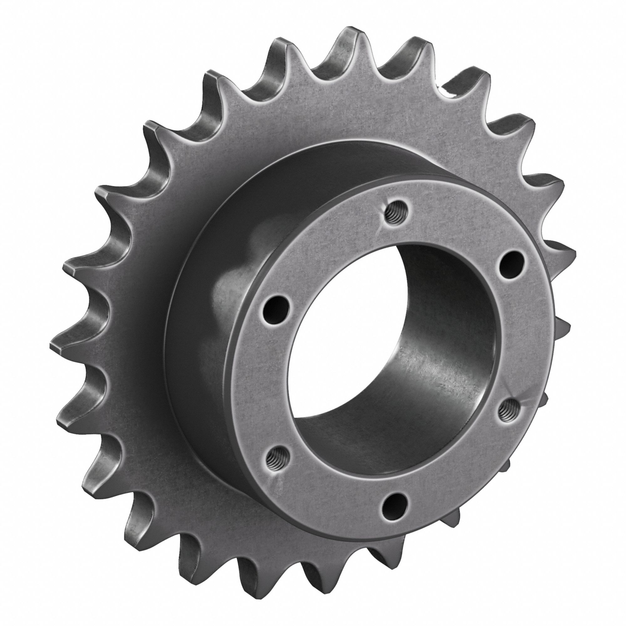 Sprocket: For 80 Chain, 23 Teeth, 7.344 in Pitch Dia, 7.88 in Outside Dia, Steel