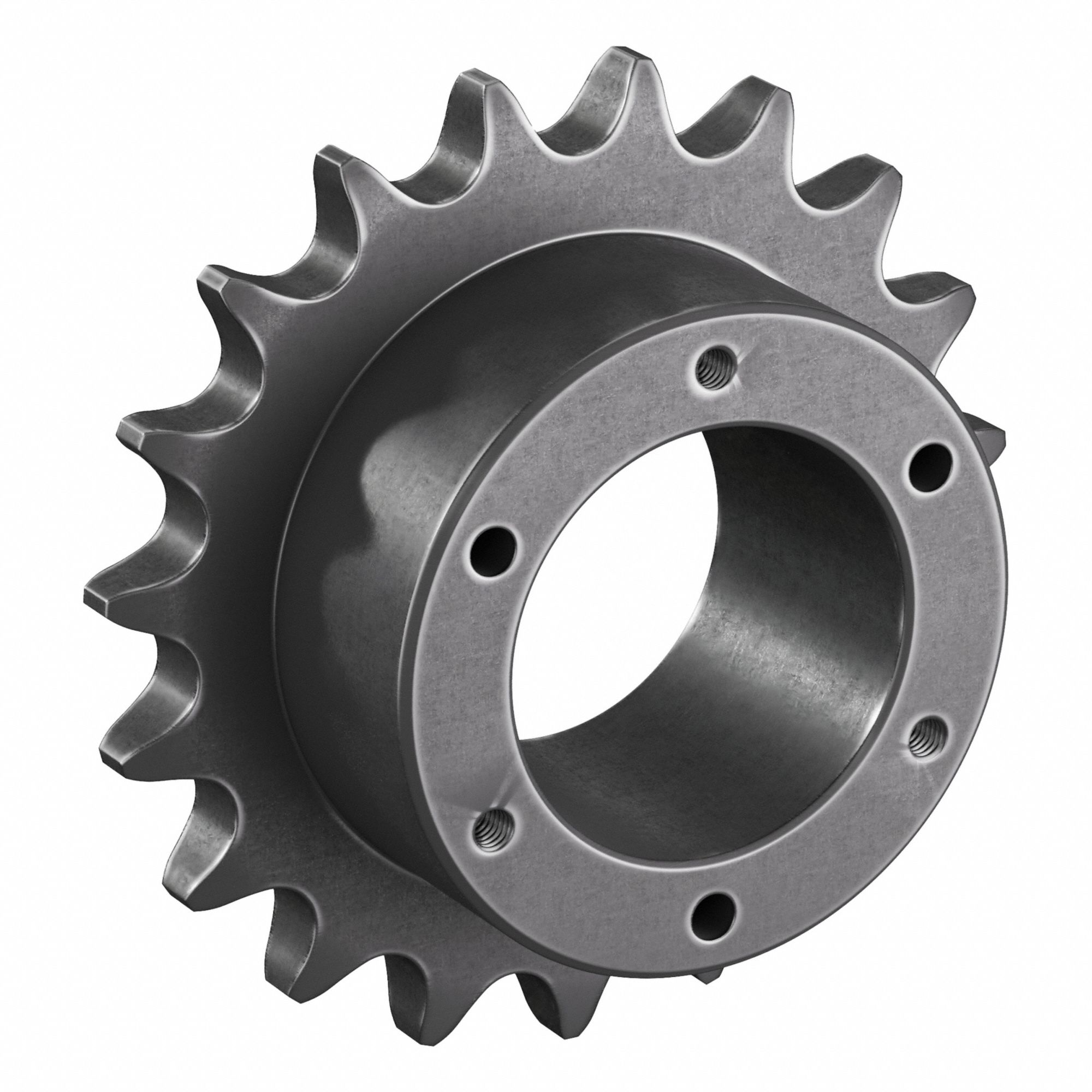 Sprocket: For 80 Chain, 19 Teeth, 6.076 in Pitch Dia, 6.59 in Outside Dia, Steel