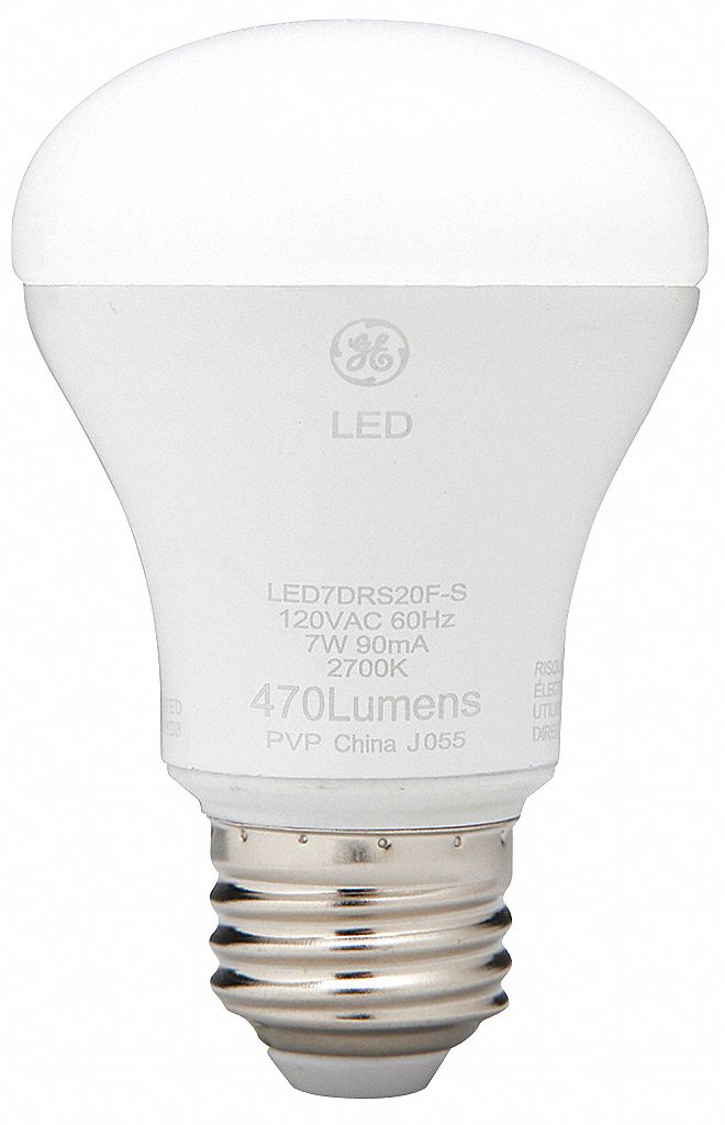 COMPACT LED BULB, R20, MEDIUM SCREW (E26), 7 W, 45 W INCANDESCENT EQUIVALENT