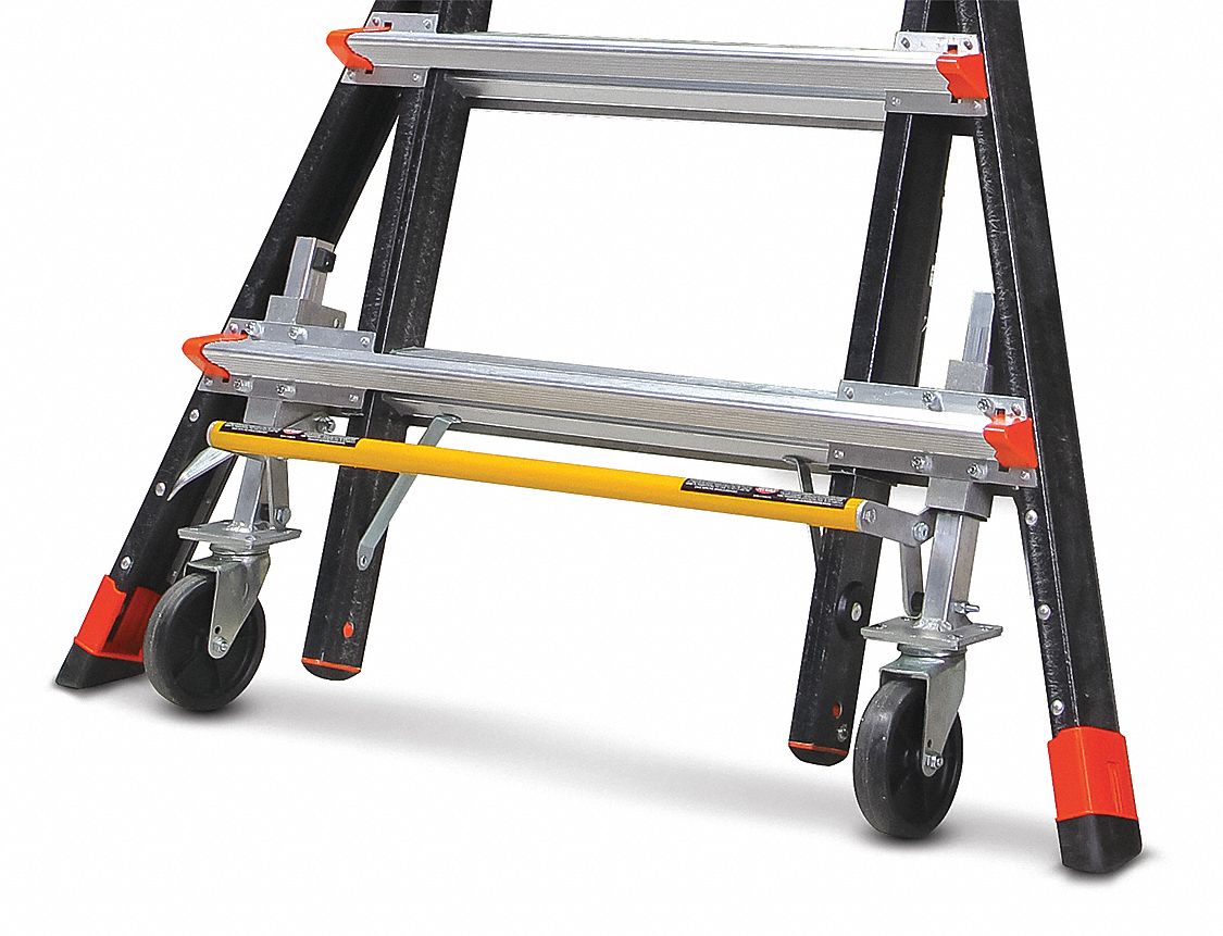 WHEEL LIFT ASSEMBLY, FOR COMBO LADDERS, SWIVEL, 4 CASTERS, 4 IN WHEEL DIA