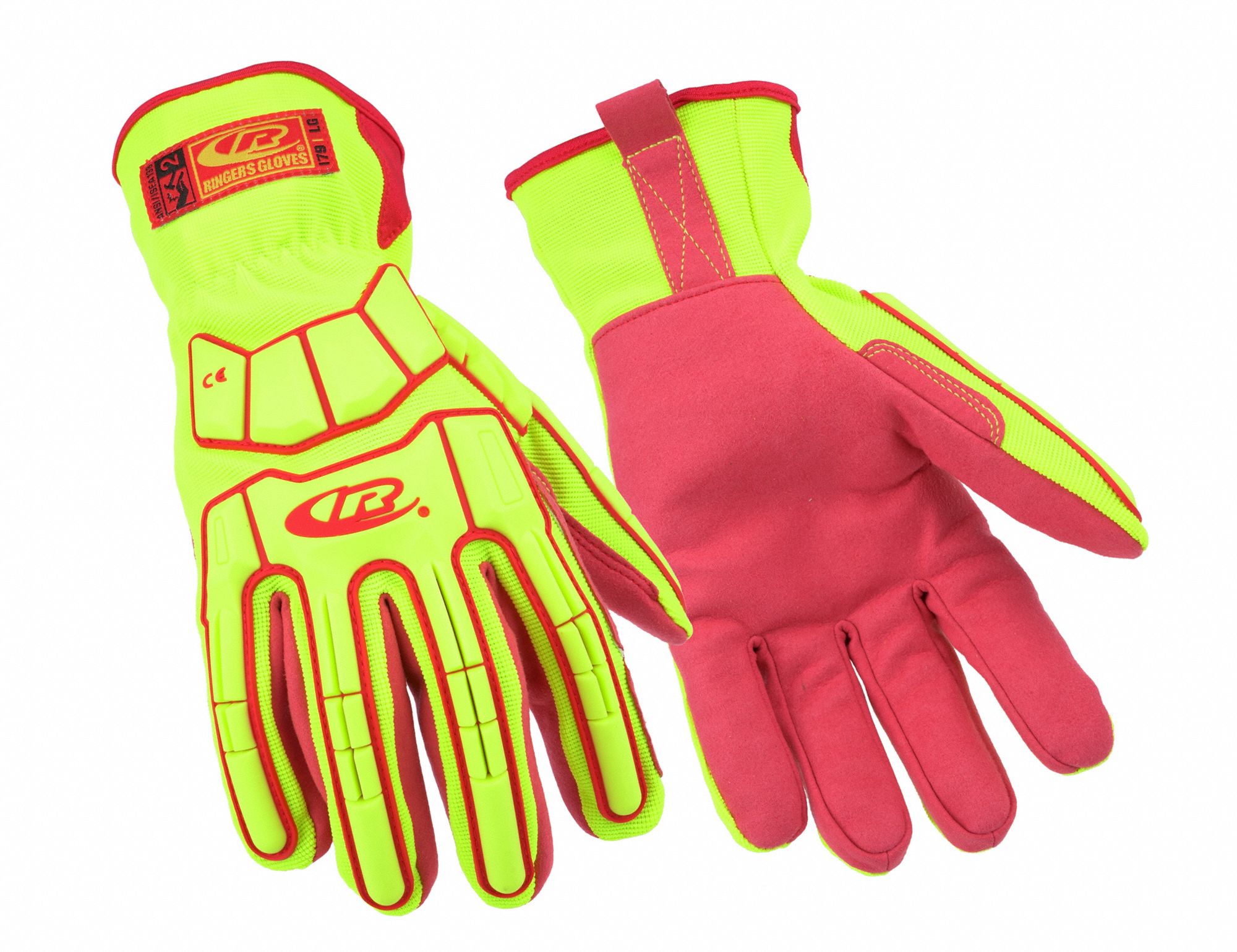 RINGERS GLOVES Mechanics Gloves XL ( 10 ), Riggers Glove, Synthetic Leather, Palm Side, TPR, 1