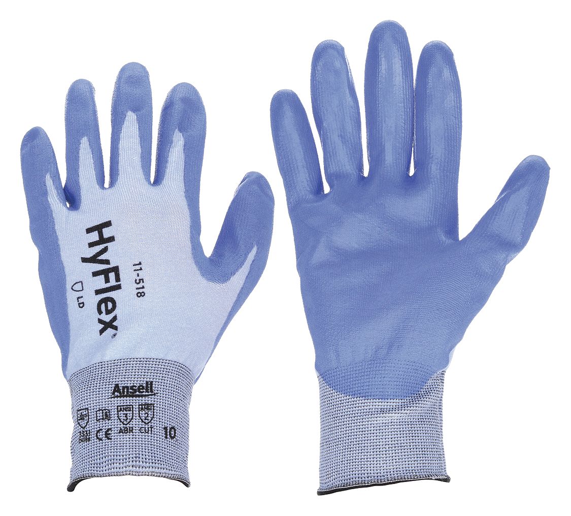 COATED GLOVES,PUR,HPPE,9,BLUE,PR