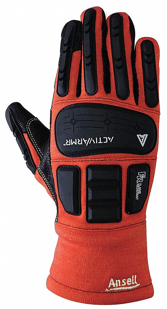 Cut Resistant Gloves,Black/Orange,9,PR