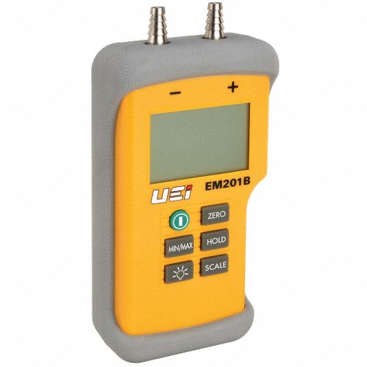 UEI TEST INSTRUMENTS, 60 in wc to 60 in wc, 4 Digit Backlit LCD, Air