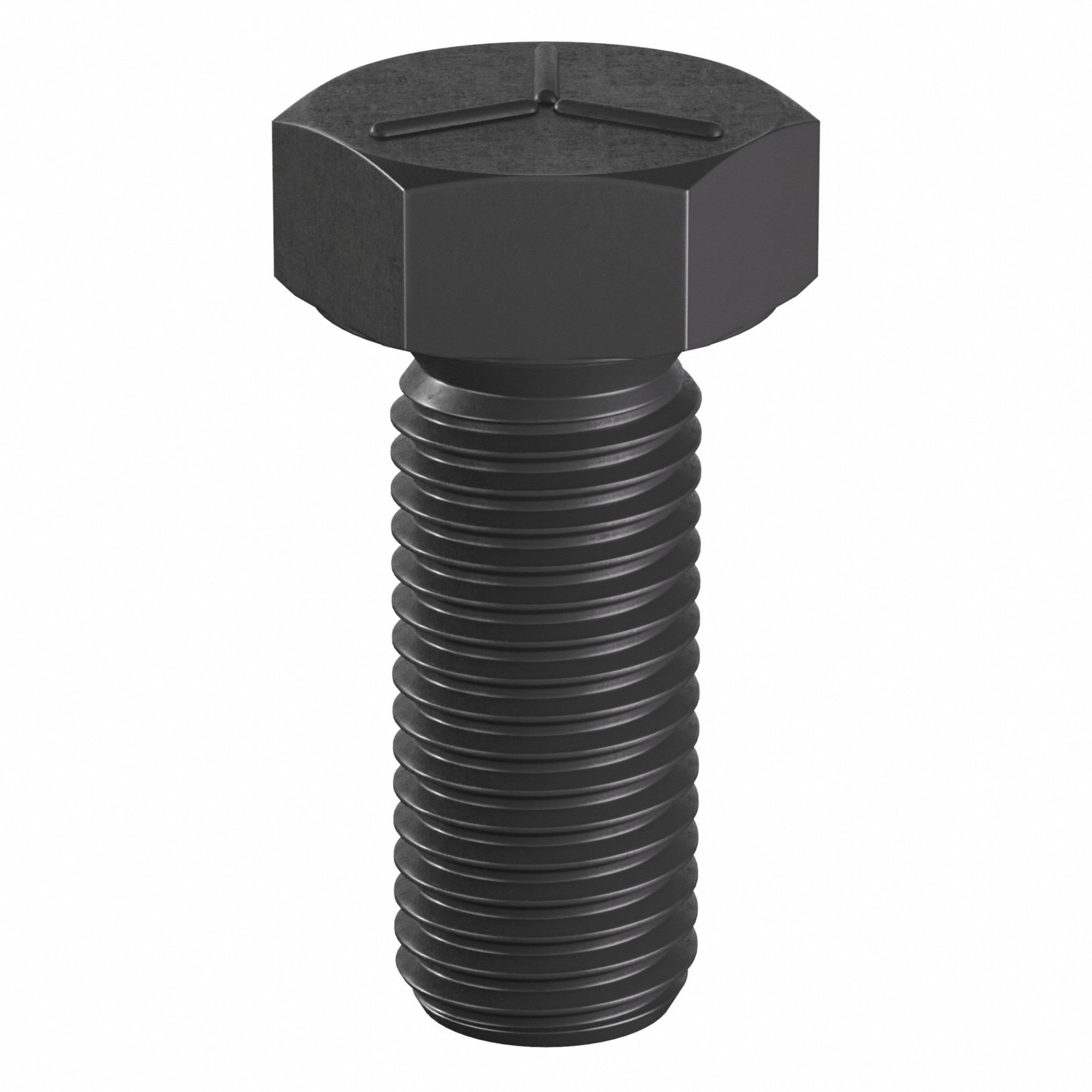 Hex Head Cap Screw: Steel, Grade 5, Black Oxide, 1 1/8"-7, Coarse, 2 3/4 in lg, Inch, 30 PK