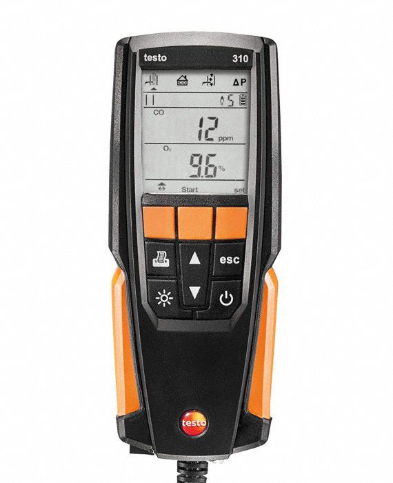 TESTO Combustion Analyzer, Residential, Printer - 36H453|0563 3110 ...