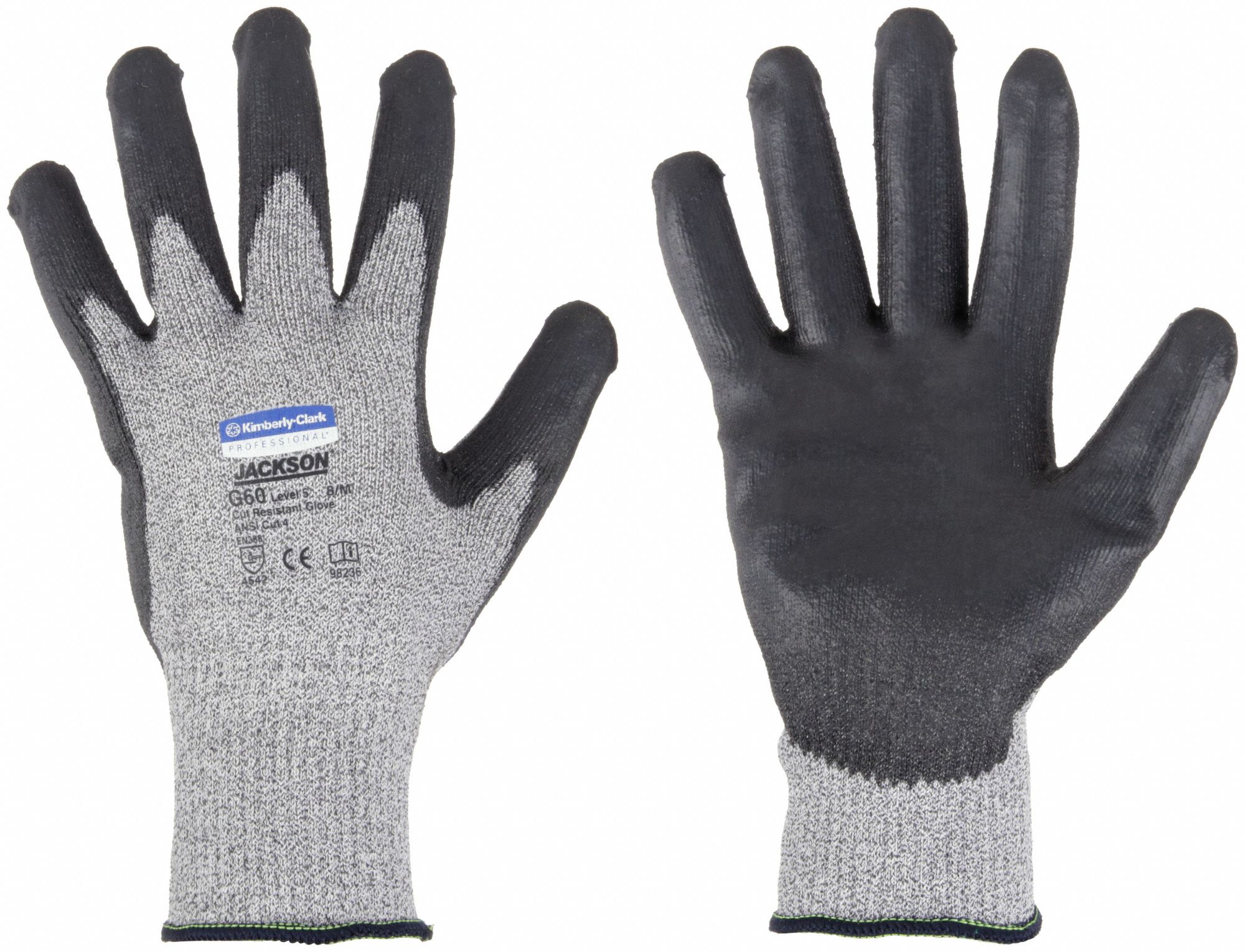 JACKSON SAFETY CUT-RESISTANT GLOVES, L (9), ANSI CUT LEVEL A4, DIPPED PALM,  PUR - Knit Cut-Resistant Gloves - KMB98237