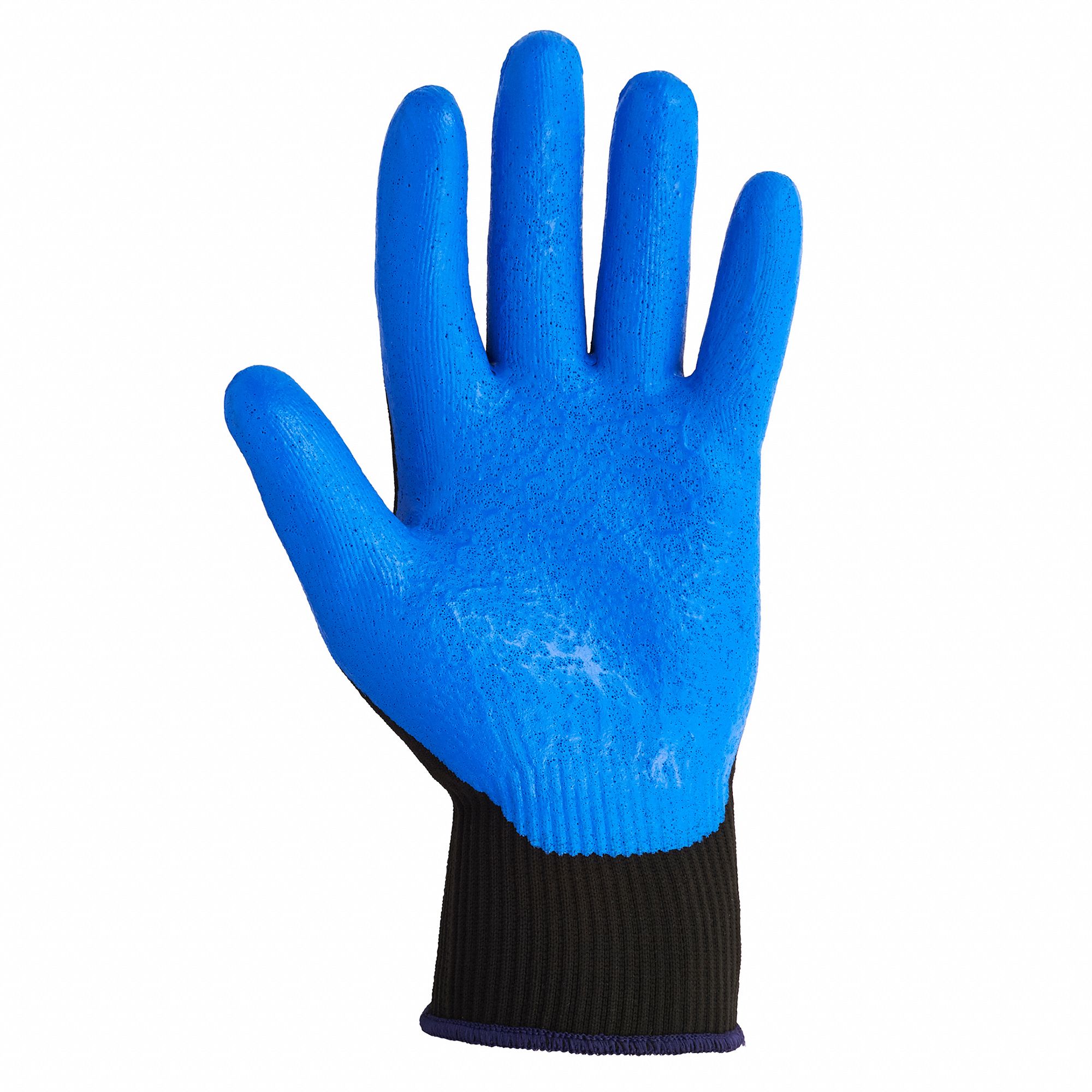 COATED GLOVES,NITRILE/NYLON,7,BLK/BL,PR