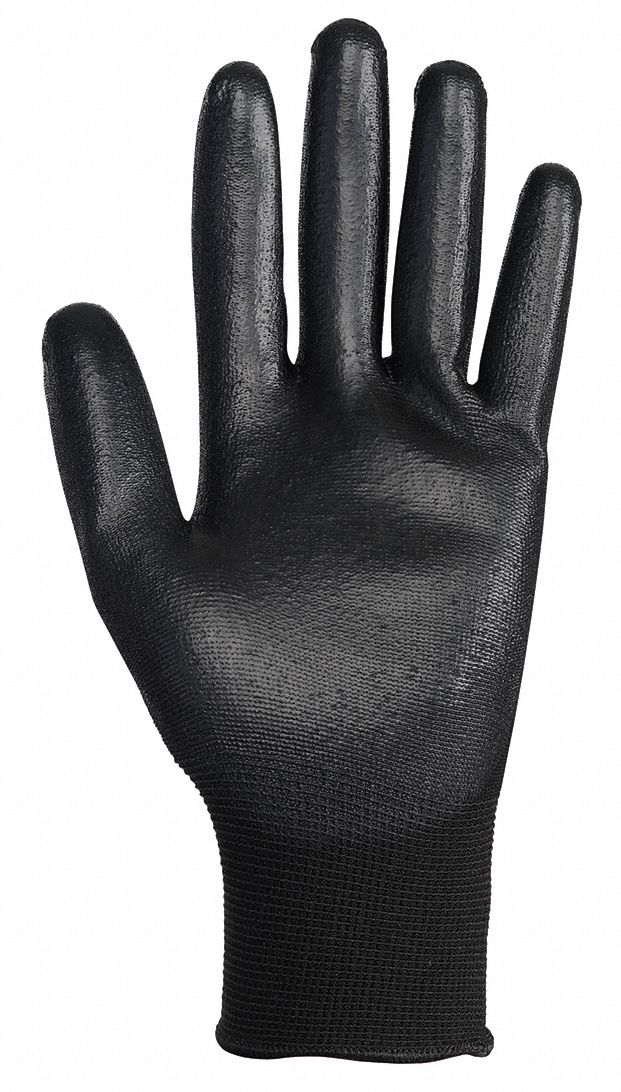 COATED GLOVES, S (7), SMOOTH, POLYURETHANE, DIPPED PALM, 15 GA NYLON