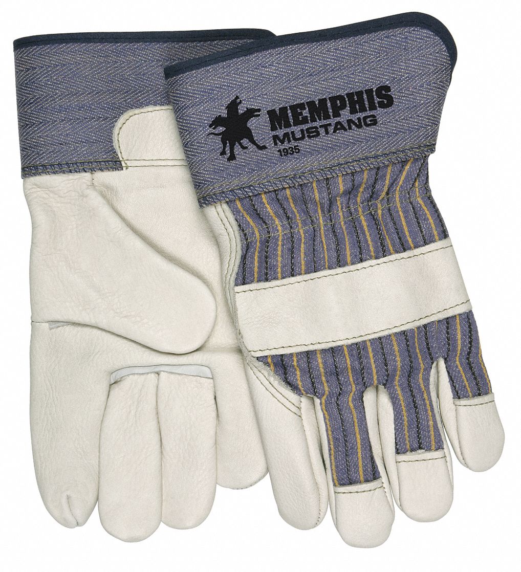 PR Leather Palm Gloves White L