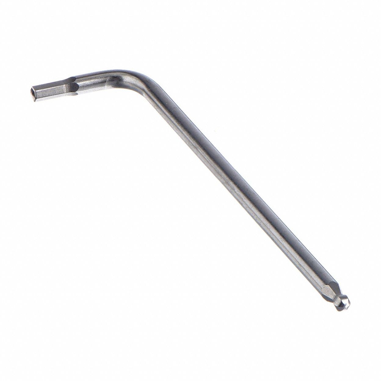 Hex Key: 1 Ball Ends, 10 mm Tip Size, Metric, Long, Stainless Steel, Satin, 2 in Handle Lg, L