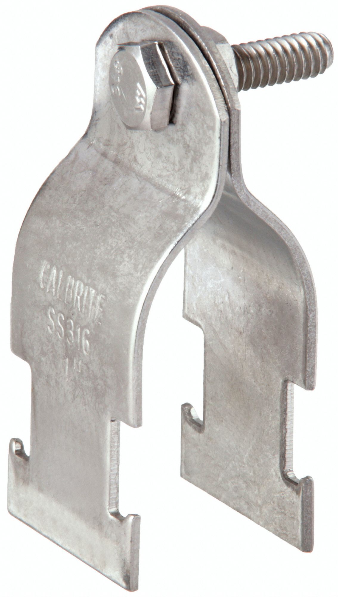 CONDUIT SUPPORT STRAP, 316 STAINLESS STEEL, POLISHED, 1 IN CONDUIT TRADE SIZE