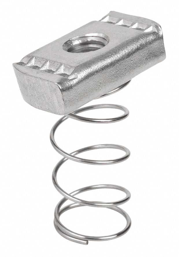 SPRING NUT, 1/2"-13 THREAD SIZE, ½ IN BOLT SIZE, 316 STAINLESS STEEL, POLISHED