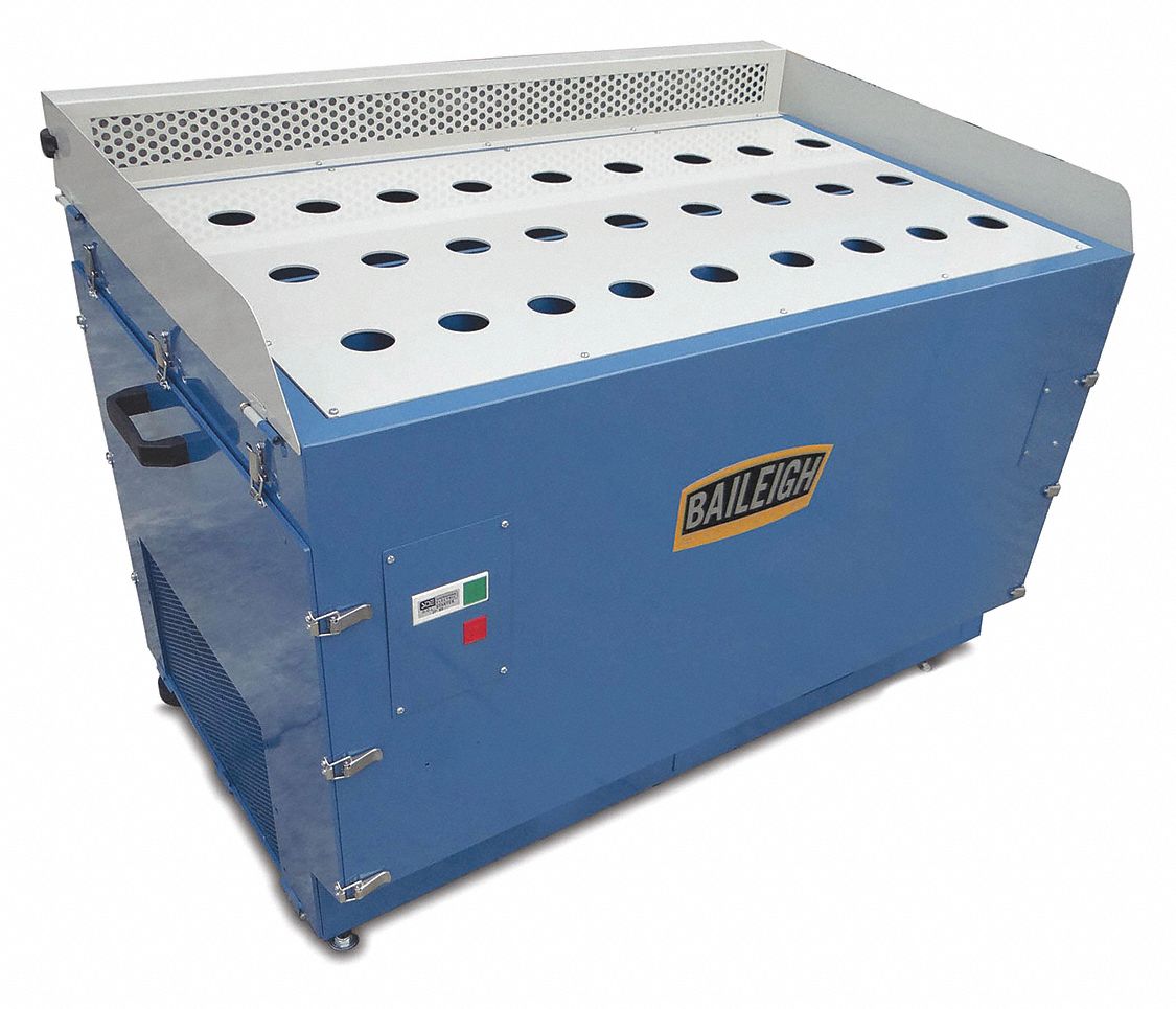 BAILEIGH INDUSTRIAL Downdraft Table, 1/2, Voltage 110 V, Filter Rating 5 microns, Vacuum Suction