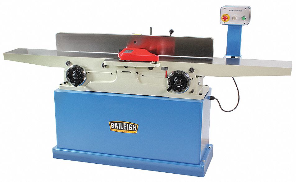 Jointer: 230V, Single-Phase, Floor Standing, 3 hp, 8 in Max. Material Wd