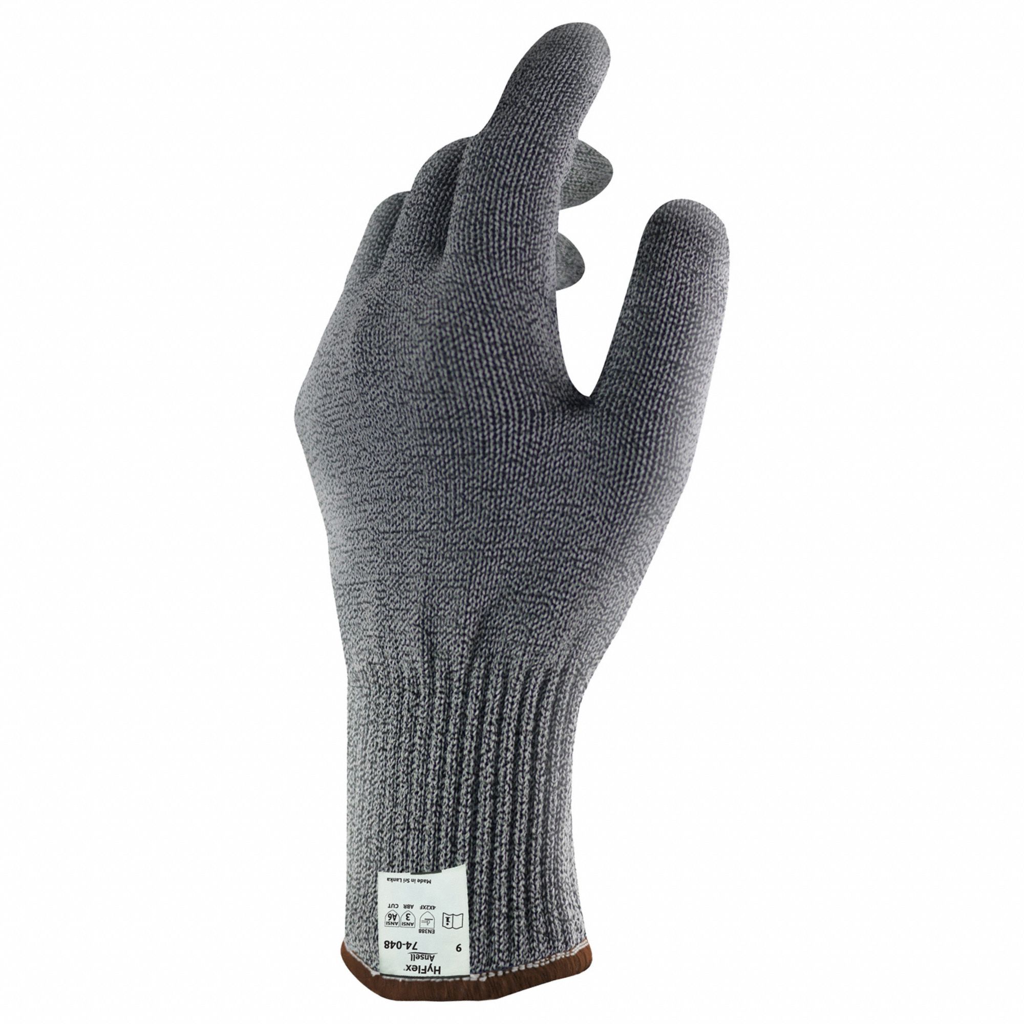 Coated Glove: L ( 9 ), ANSI Cut Level A6, Uncoated, Uncoated, Dyneema®, Smooth, Silicone-Free