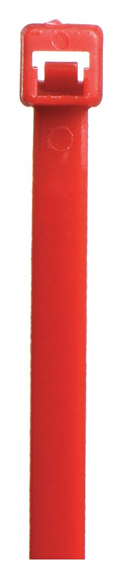 CABLE TIE, 6 IN L, 1⅜ IN MAX BUNDLE, 0.14 IN W, RED, 100 PK