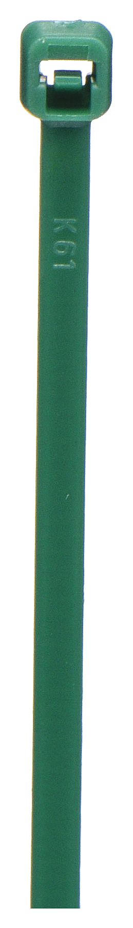 CABLE TIE, 4 IN L, ⅞ IN MAX BUNDLE, 0.1 IN W, GREEN, 100 PK