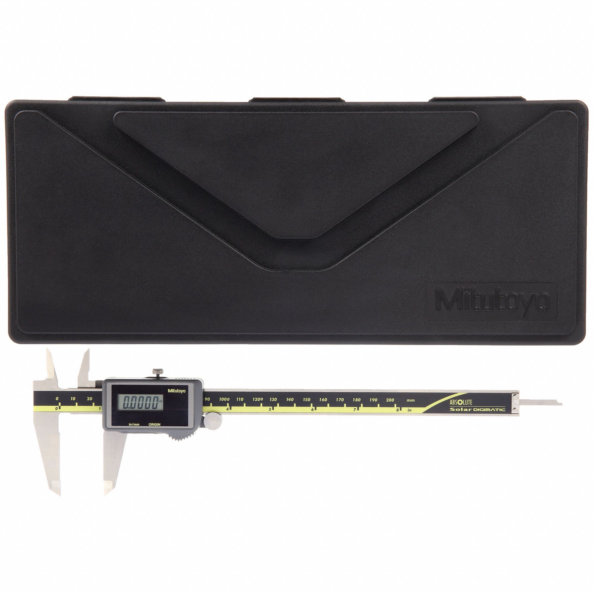 MITUTOYO SolarPowered Digital Calipers, Range 0 in to 8 in, 0 to 200