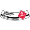 Arch Acetylene Dissolved Flammable Gas, Danger Keep Away From Heat, Flame Or Sparks Cylinder Labels