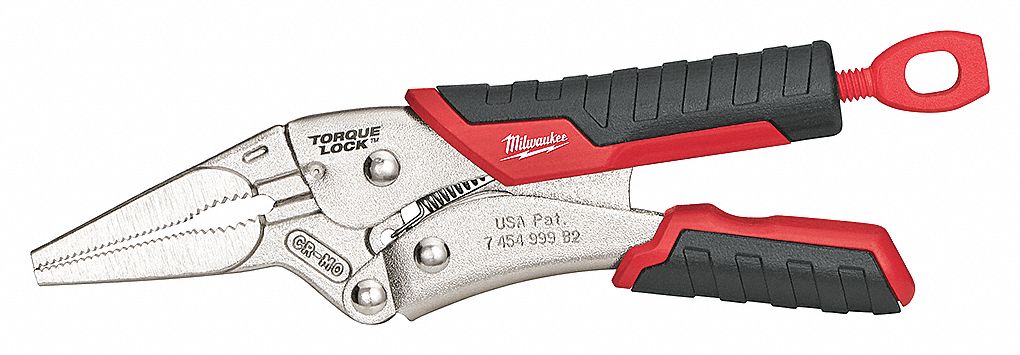 LOCKING PLIER, CURVED, LEVER, 2 IN MAX JAW OPENING, 6 IN OVERALL L, 1¾ IN JAW L, TETHER READY