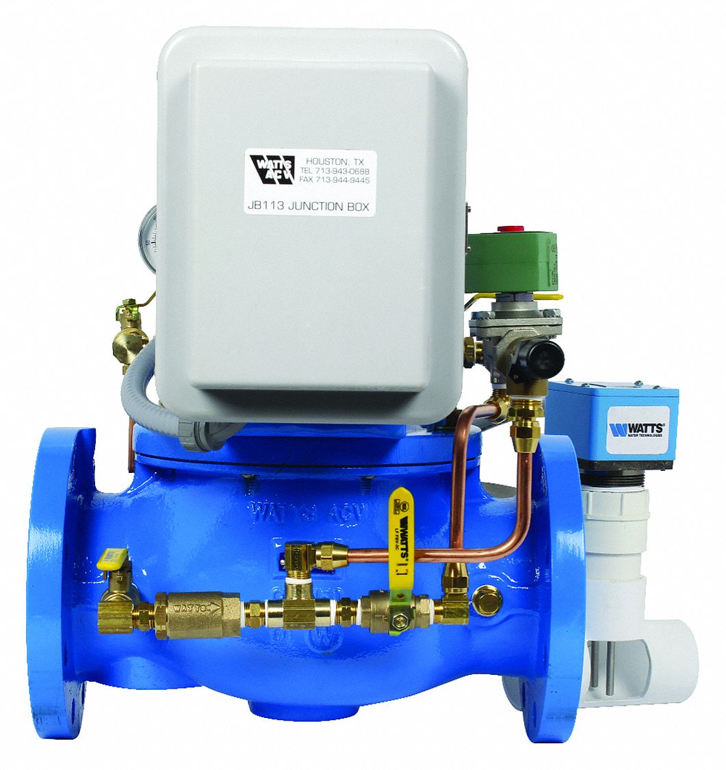 WATTS Automatic Control Valve 4 in Pipe Size, Flanged x Joint, 250 psi