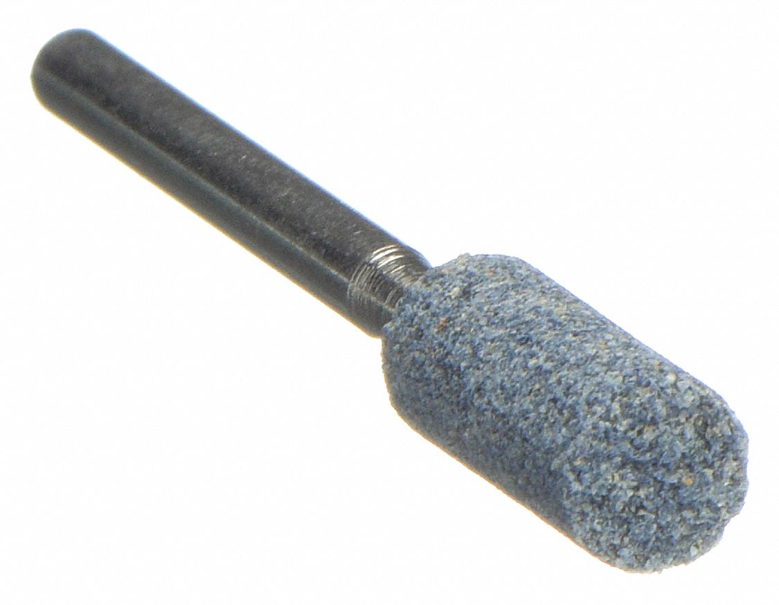 Abrasive Point: Cylinder, 1/4 in Head Wd, 9/16 in Head Lg, 1 Pieces, Aluminum Oxide