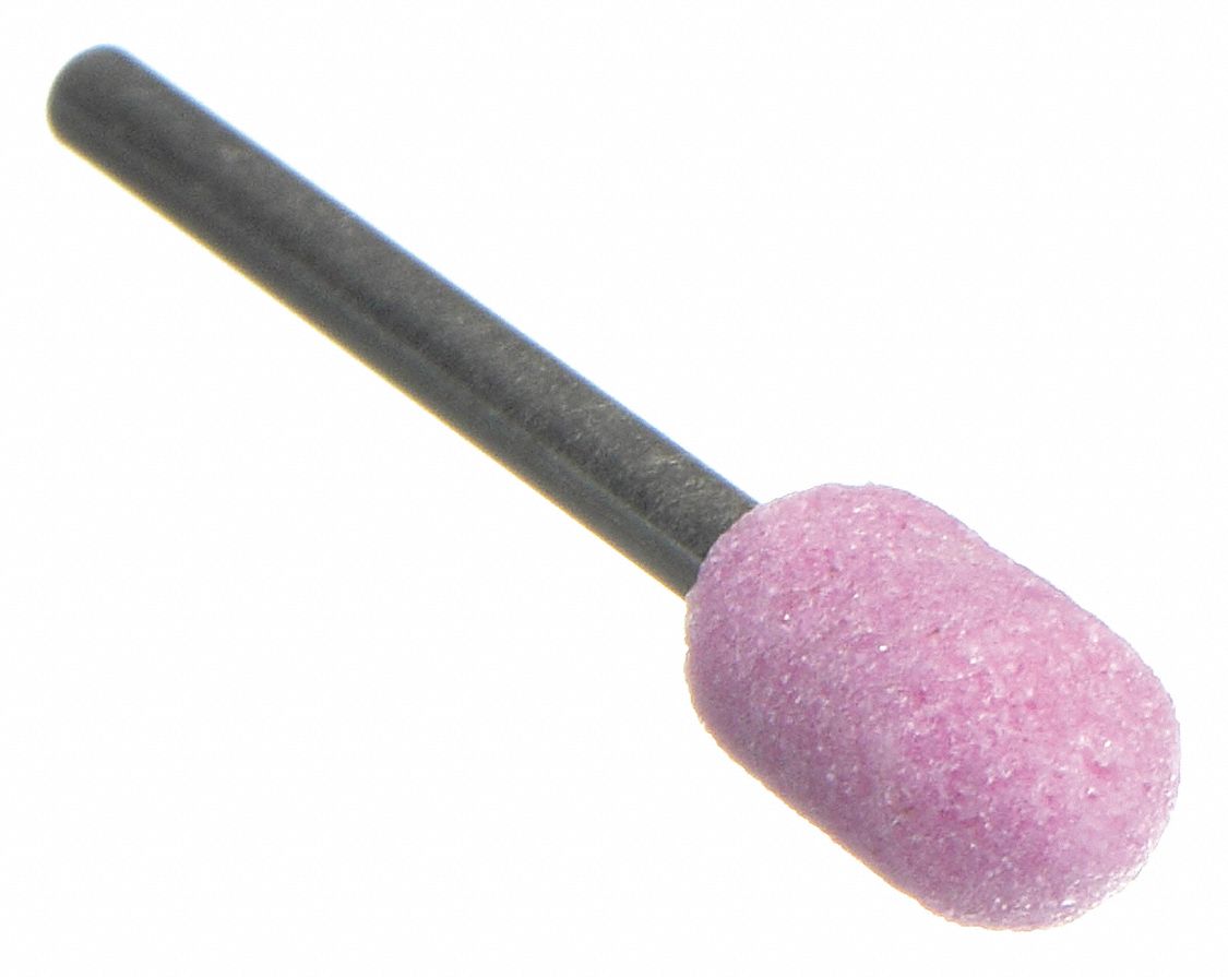 Abrasive Point: Cylinder, 3/16 in Head Wd, 1/2 in Head Lg, 1 Pieces, Aluminum Oxide