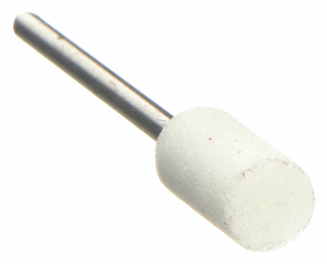 Abrasive Point: Cylinder, 1/4 in Head Wd, 1/2 in Head Lg, 1 Pieces, Aluminum Oxide