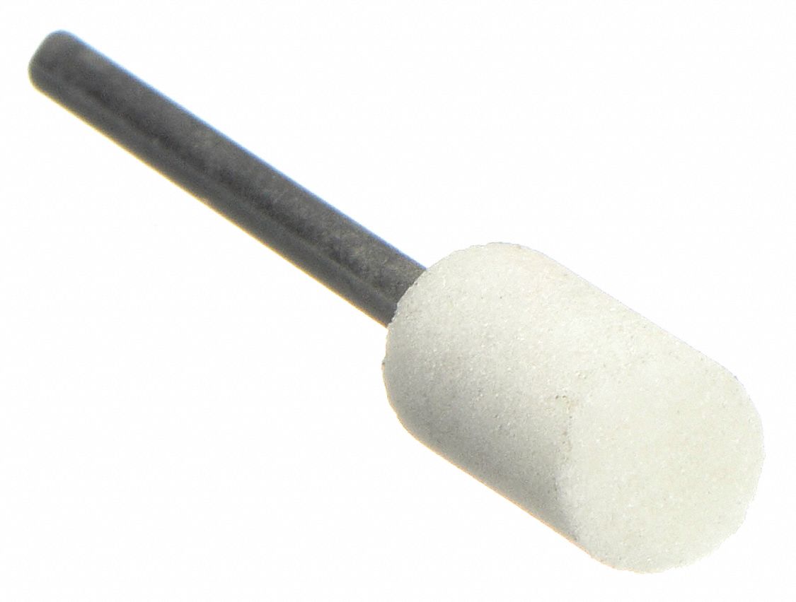 Abrasive Point: Cylinder, 1/4 in Head Wd, 1/2 in Head Lg, 1 Pieces, Aluminum Oxide