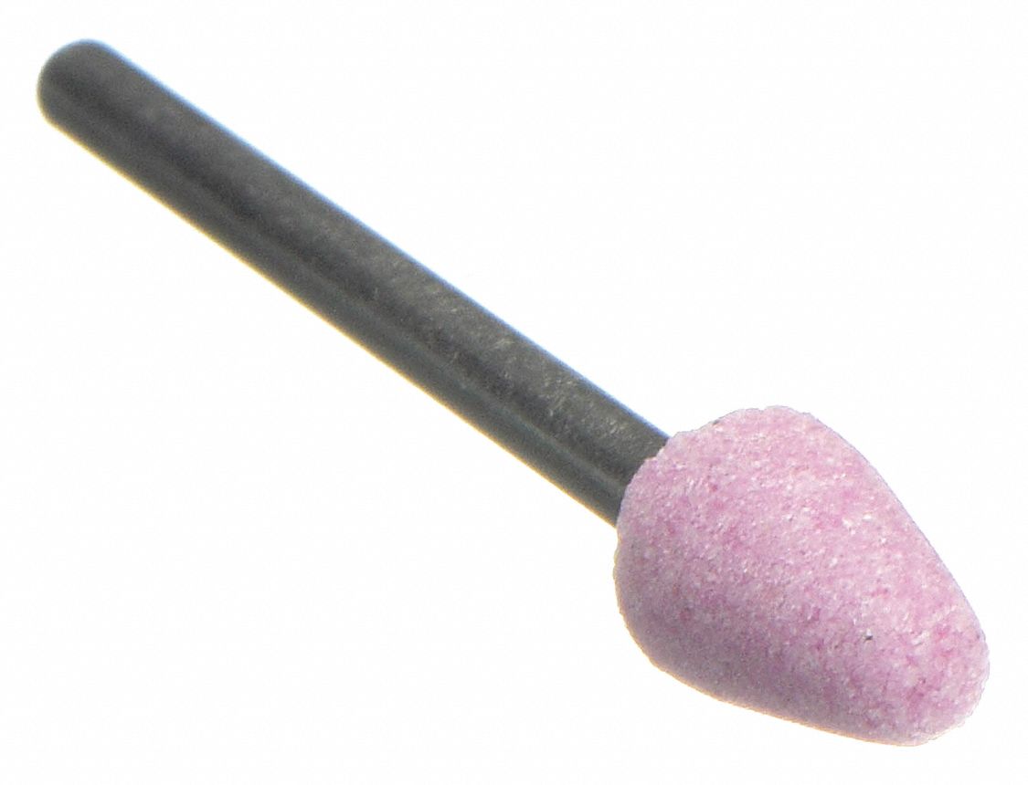 Abrasive Point: Cone, 1/4 in Head Wd, 3/8 in Head Lg, 1 Pieces, Aluminum Oxide
