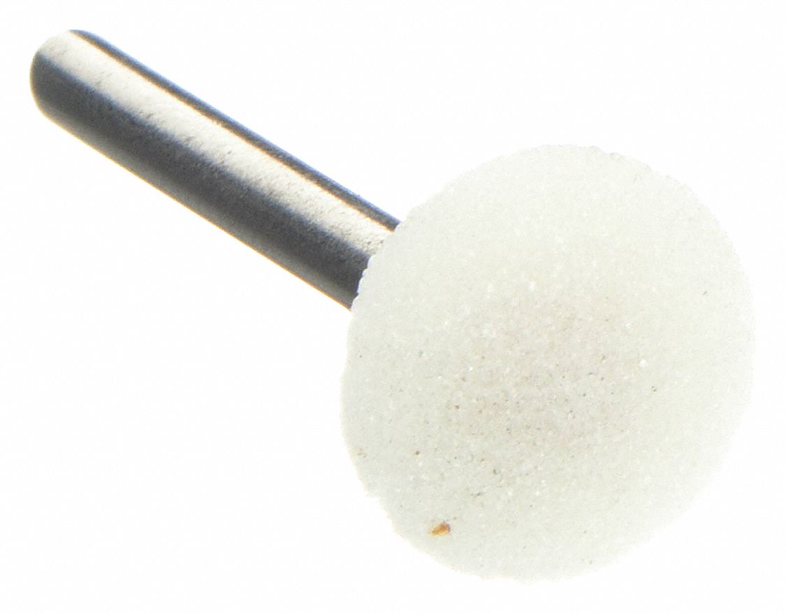 Abrasive Point: Dish, 1/2 in Head Wd, 3/16 in Head Lg, 1 Pieces, Aluminum Oxide