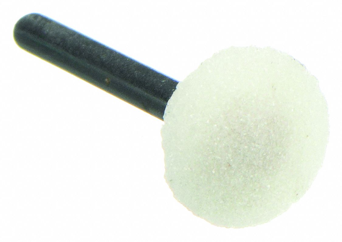 Abrasive Point: Dish, 1/2 in Head Wd, 3/16 in Head Lg, 1 Pieces, Aluminum Oxide