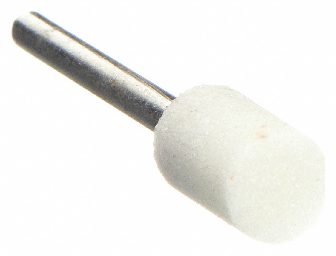 Abrasive Point: Cylinder, 5/16 in Head Wd, 1/2 in Head Lg, 1 Pieces, Aluminum Oxide