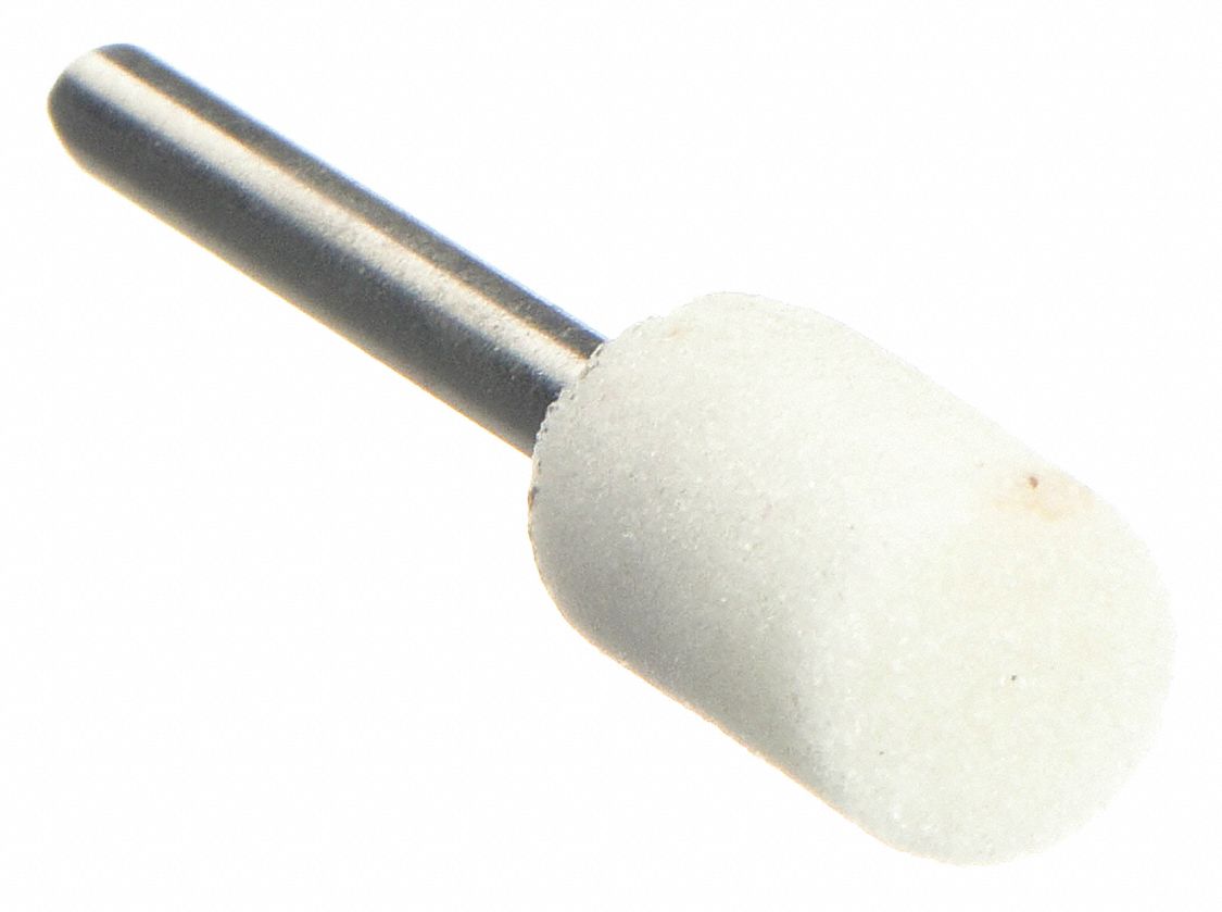 Abrasive Point: Cylinder, 5/16 in Head Wd, 1/2 in Head Lg, 1 Pieces, Aluminum Oxide