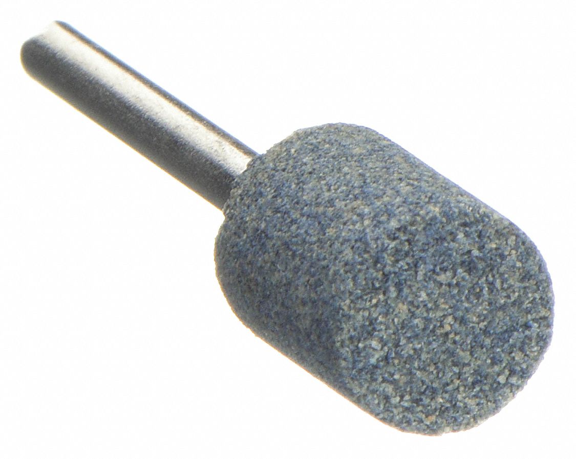 Abrasive Point: Cylinder, 3/8 in Head Wd, 1/2 in Head Lg, 1 Pieces, Aluminum Oxide