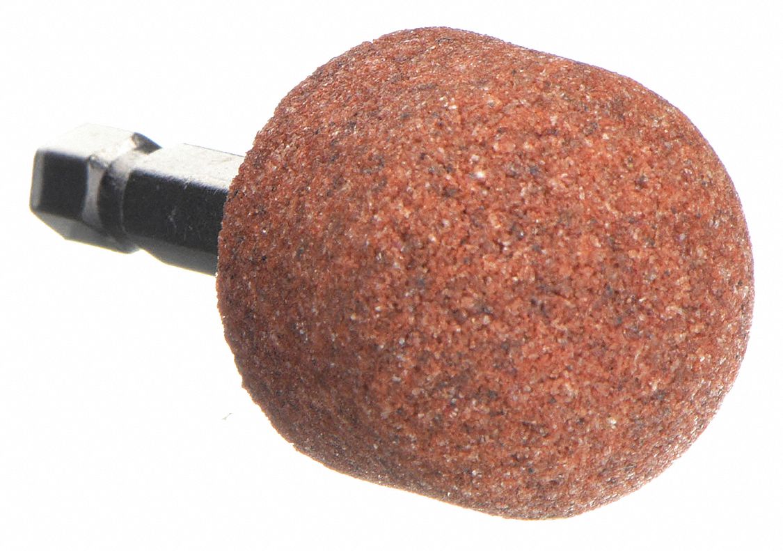 Abrasive Point: Mushroom, 1 in Head Wd, 1 in Head Lg, 1 Pieces, Aluminum Oxide