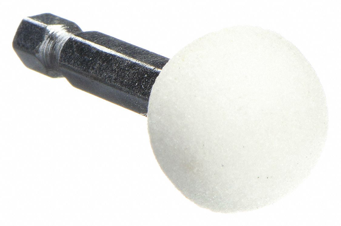 Abrasive Point: Ball, 3/4 in Head Wd, 3/4 in Head Lg, 1 Pieces, Aluminum Oxide