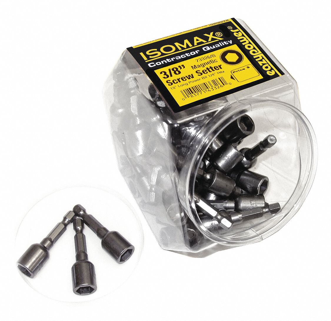 Nutsetter: Nutsetter, Imperial, 1/4 in Fastening Size, Hex, 1/4 in Shank Size, 50 PK