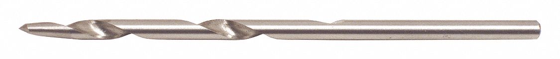 Replacement Drill Bit: Straight Shank, 1/8 in Drill Bit Size, 3 in Overall Lg