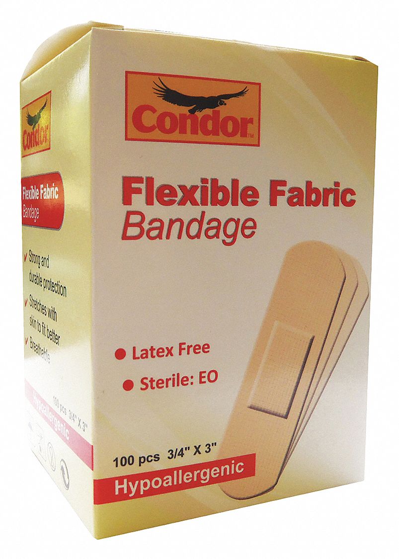 36JG41 - Adhesive Bandage Beige 3/4 in W PK100