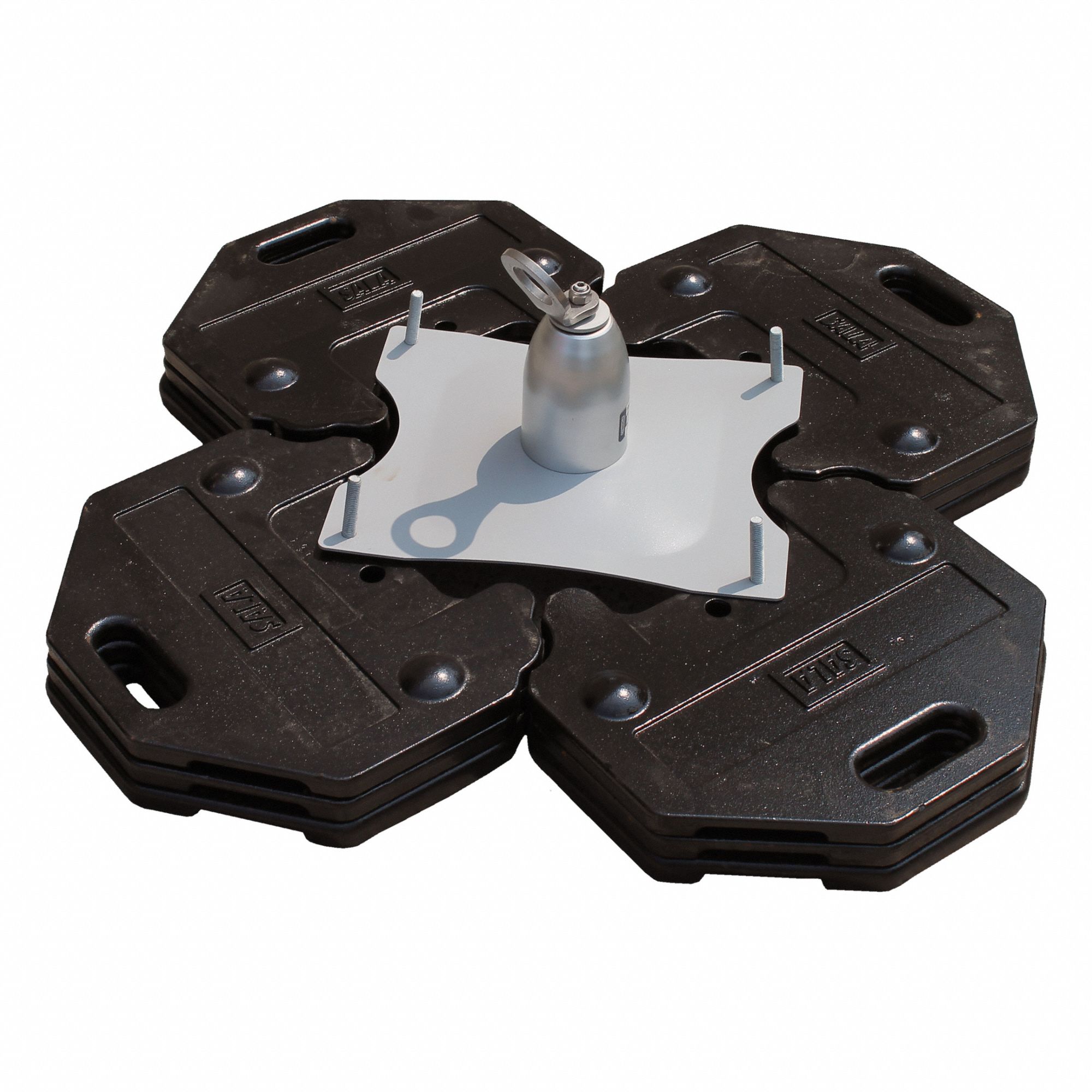 Roof Anchor: 1 Workers Per System, Cast Iron/Steel, Swivel D-Ring, Asphalt/Concrete
