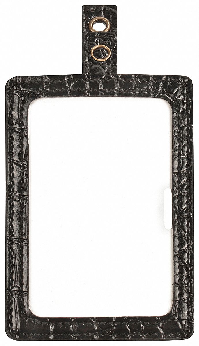 Badge Holder: Pouch, Horizontal/Vertical, 2 3/4 in Badge Pouch Wd, 4 in Badge Pouch Ht, Vinyl, 2 PK