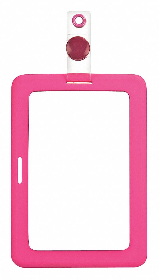 MYID Badge Holder, Rubberized, Pink, PK2 36JN31038946 Grainger