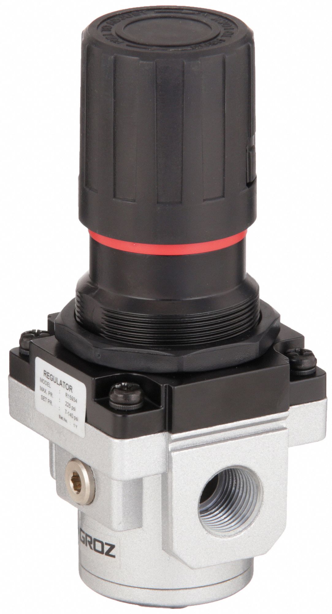 GROZ Compressed Air Regulator Aluminum, 1/2 in NPT, 140 cfm, 7 psi to