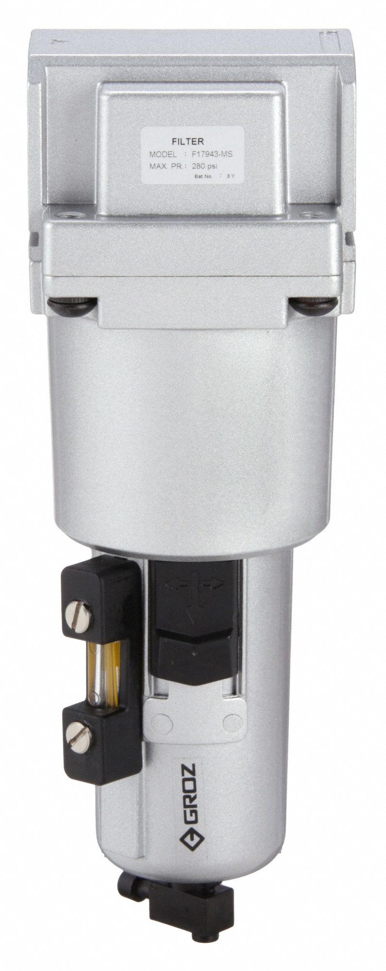 Compressed Air Filter: Particulate, 3/4 in NPT, 40 micron, 175 cfm, 290 psi Max Op Pressure