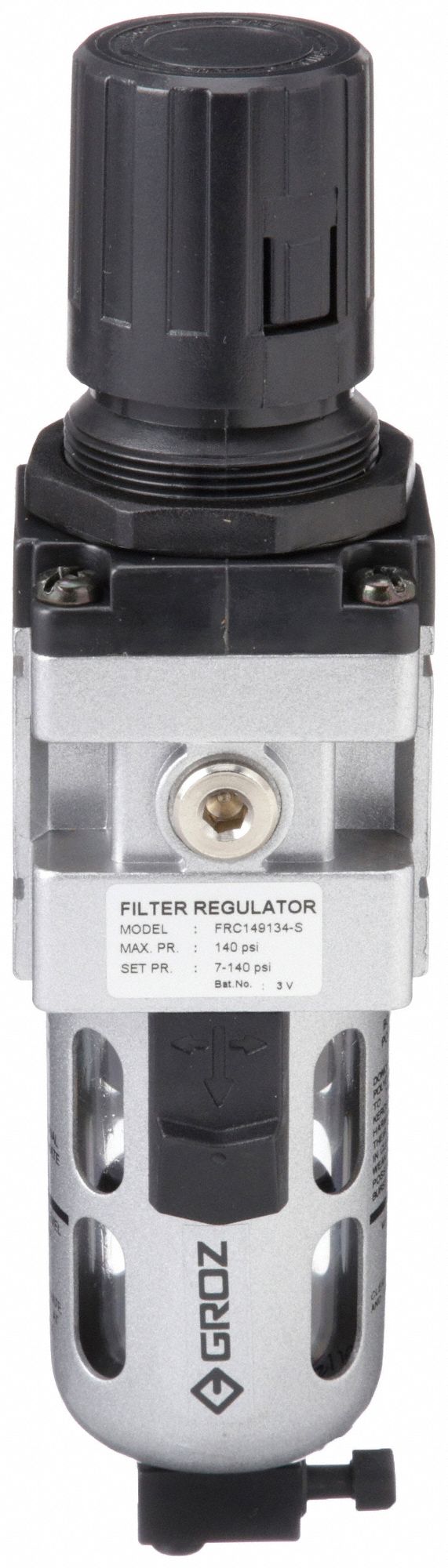 GROZ, 1/4 in NPT, 63 cfm, FilterRegulator 36JN65FRC149134S Grainger
