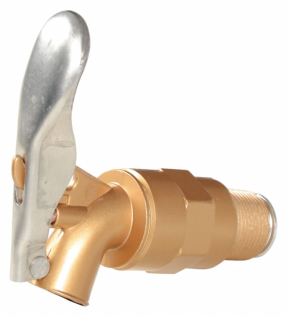 DRUM FAUCET, MANUAL, ¾ IN MALE NPT, ⅝ IN OUTLET CONNECTION SIZE, ADJUSTABLE, BRASS